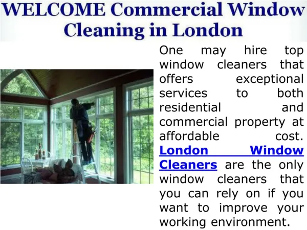Expert Window Cleaning Company in London