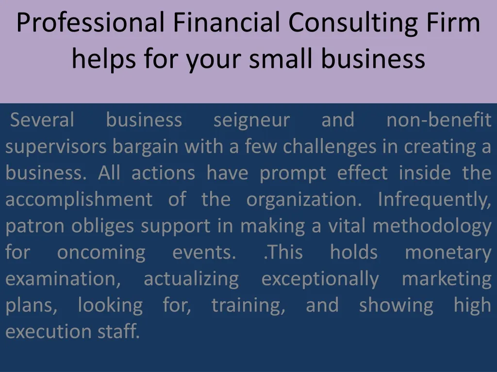 professional financial consulting firm helps for your small business