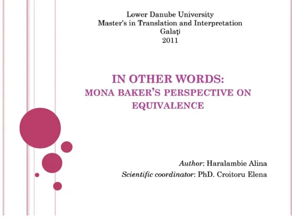 in other words: mona baker s perspective on equivalence