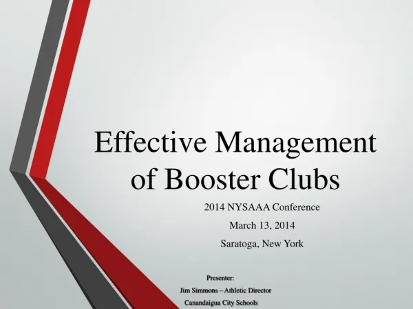 Effective Management of Booster Clubs (2014)