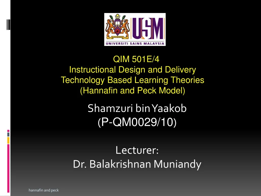 shamzuri bin yaakob p qm0029 10 lecturer dr balakrishnan muniandy