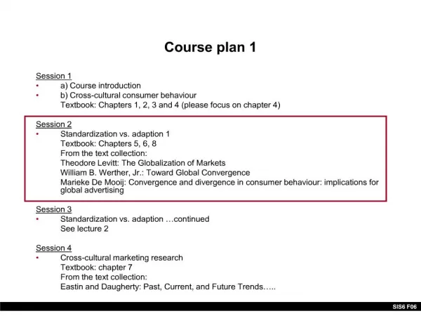 course plan 1