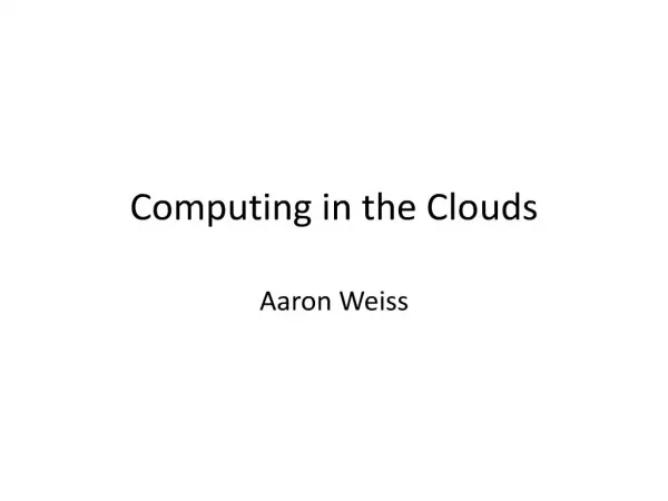 computing in the clouds