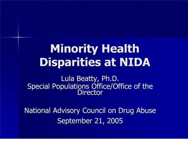 minority health disparities at nida