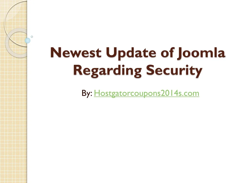 newest update of joomla regarding security