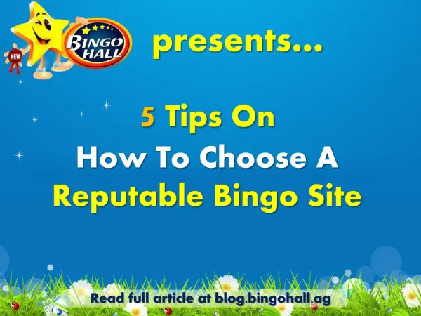 5 tips on how to choose a reputable bingo site