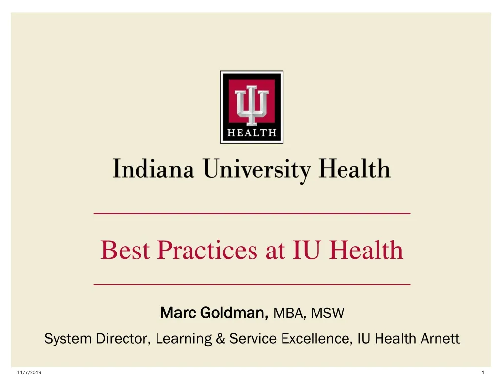 best practices at iu health