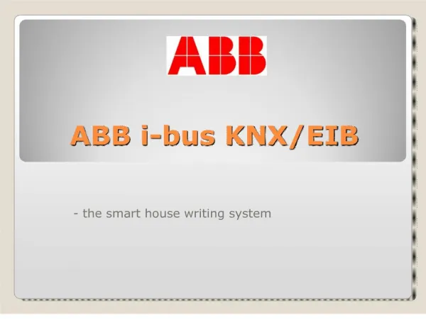 abb i-bus knx
