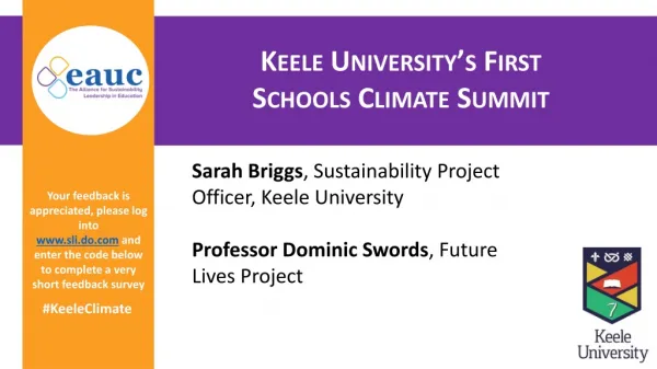 Sarah Briggs , Sustainability Project Officer, Keele University
