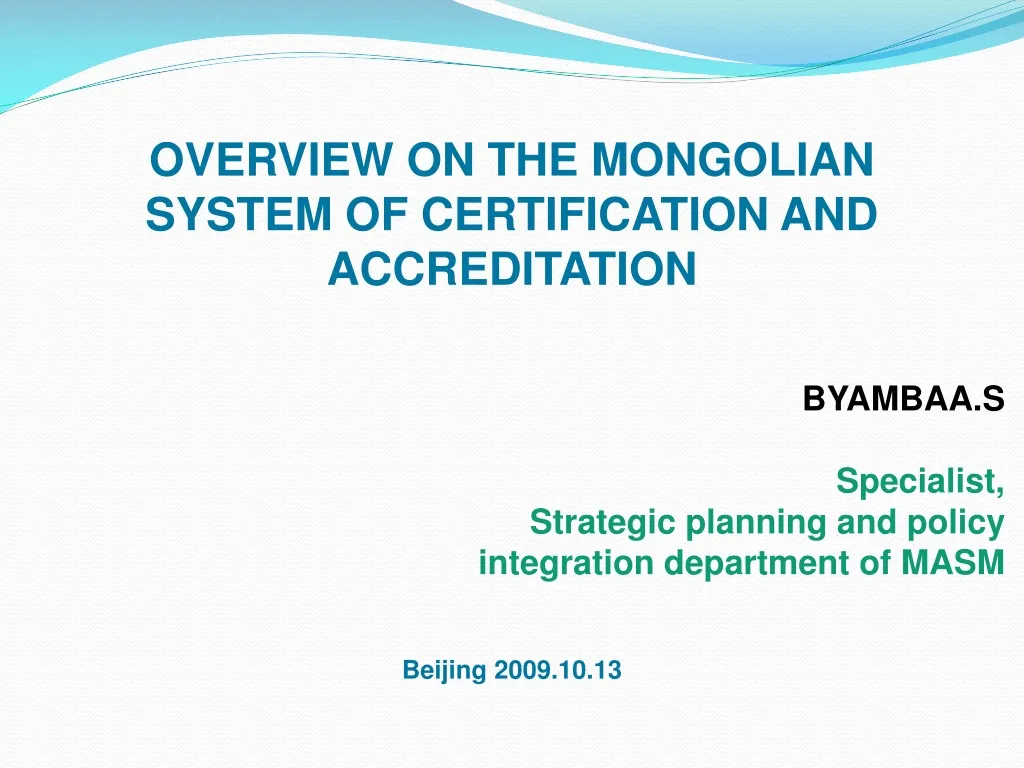 overview on the mongolian system of certification