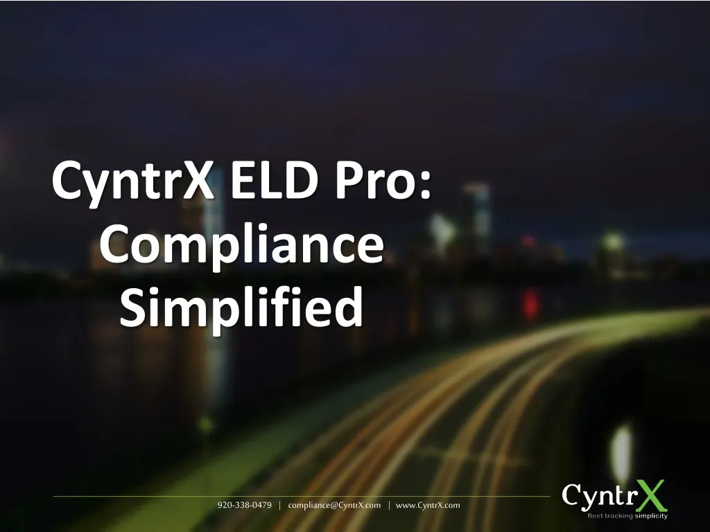 cyntrx eld pro compliance simplified