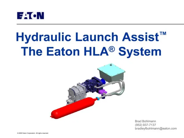 hydraulic launch assist the eaton hla system