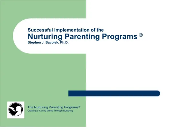 successful implementation of the nurturing parenting programs