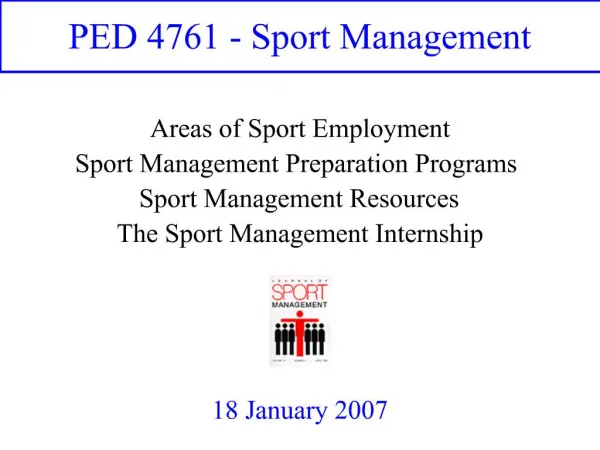 PED 4761 - Sport Management