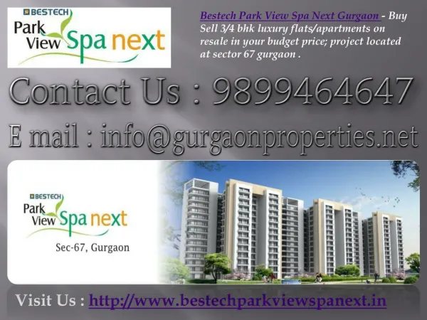 Bestech Park View Spa Next Gurgaon