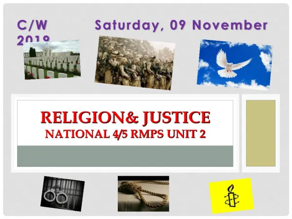 Religion&amp; Justice National 4/5 RMPS Unit 2