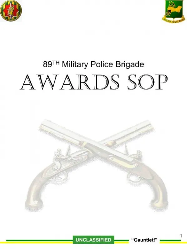 89th military police brigade awards sop