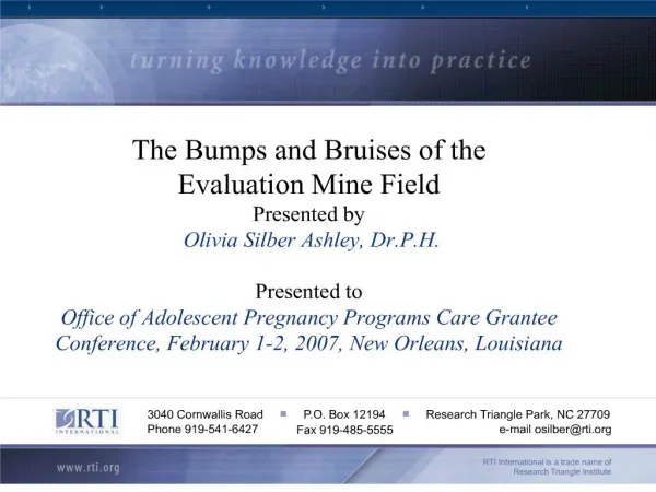 the bumps and bruises of the evaluation mine field presented by