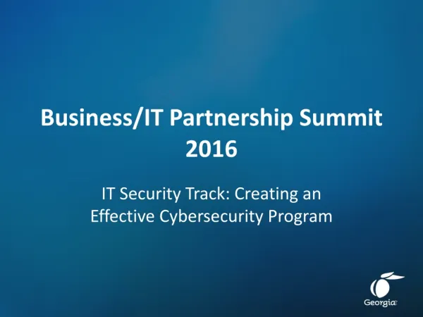 Business/IT Partnership Summit 2016