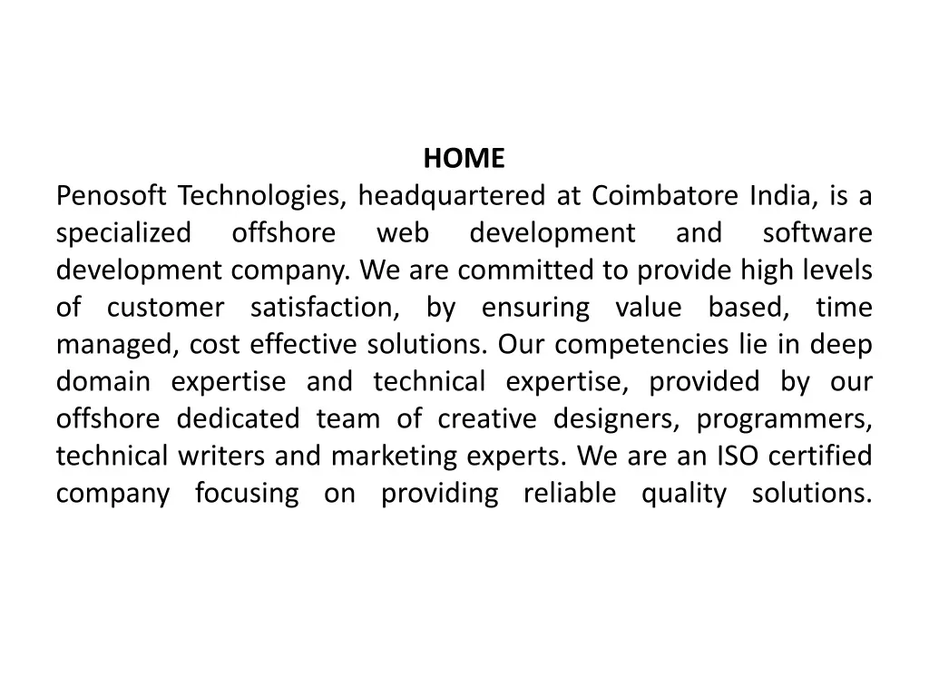 home penosoft technologies headquartered