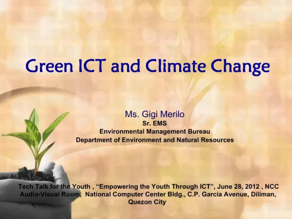 Green ICT and Climate Change