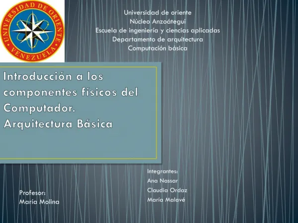 introducci n a los componentes f sicos del computador arquitectura b sica