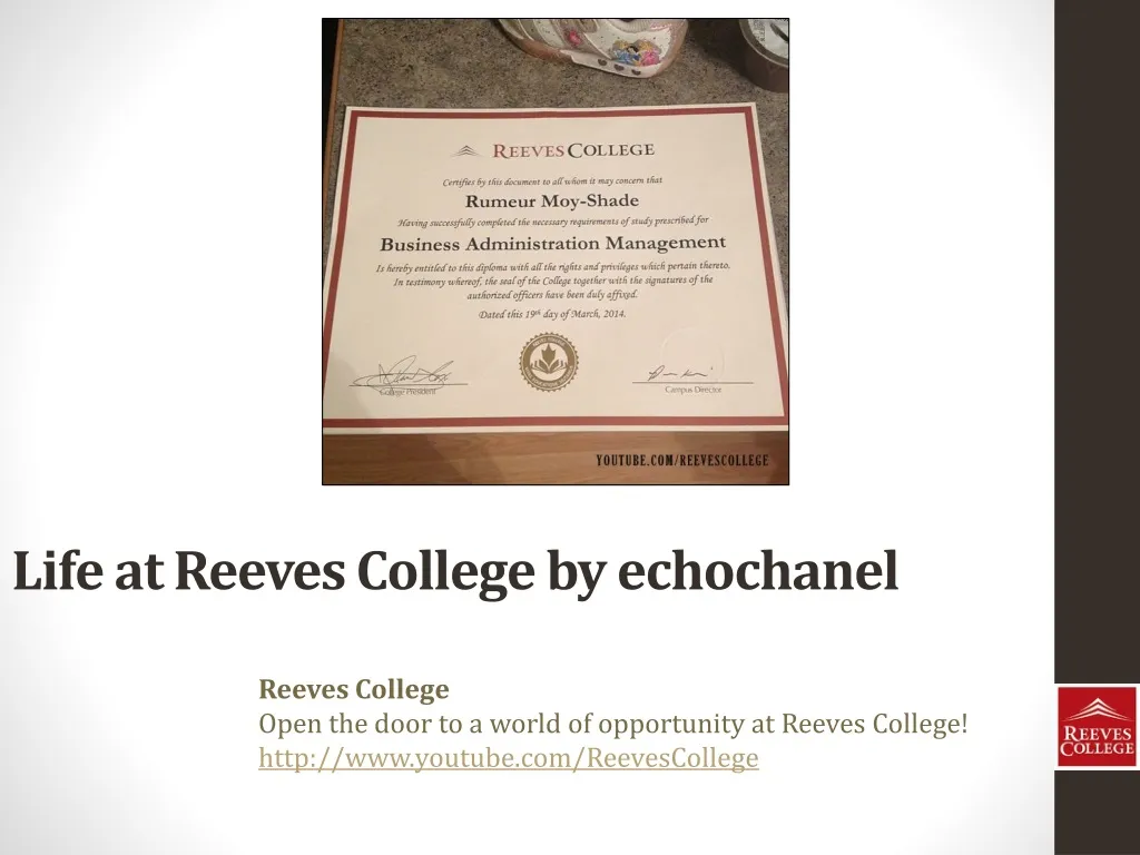 life at reeves college by echochanel