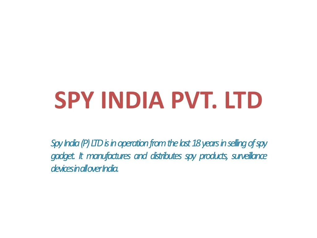 spy india pvt ltd