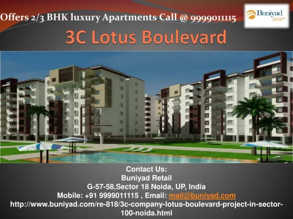 3C Lotus Boulevard Residential Apartments Noida Expressway