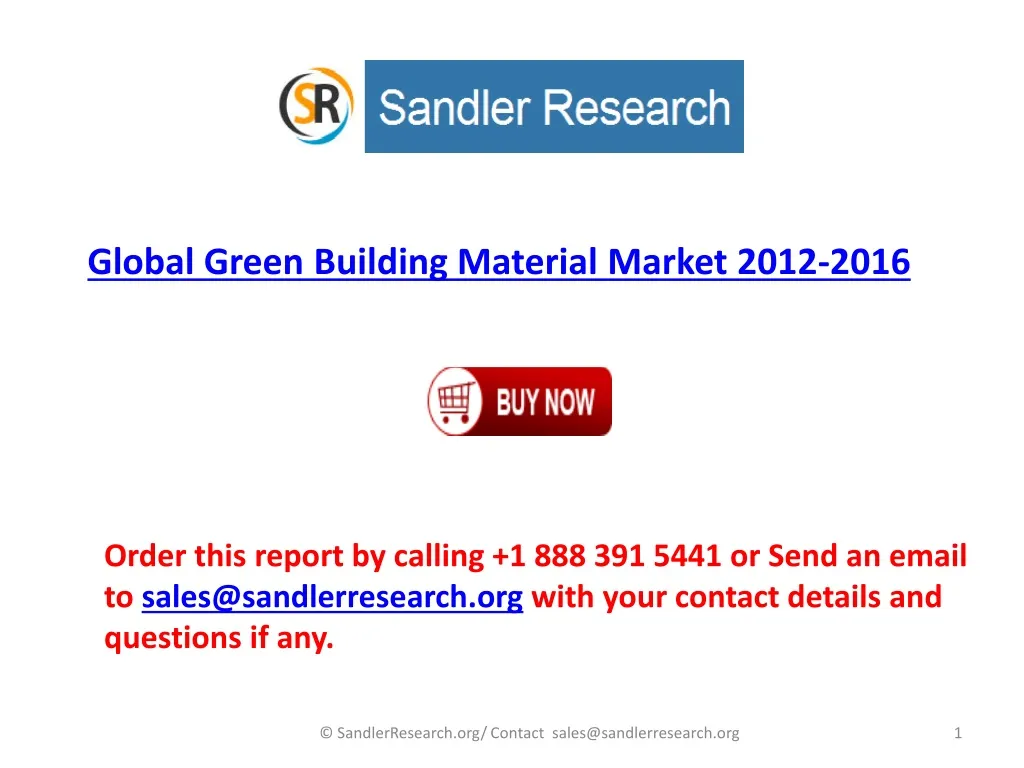 global green building material market 2012 2016