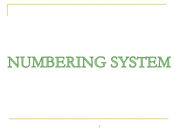 NUMBERING SYSTEM