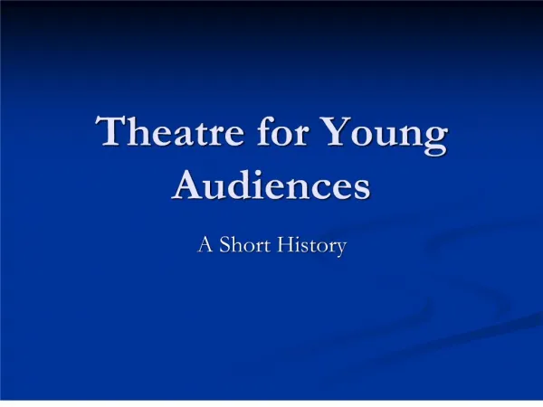 theatre for young audiences