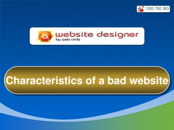 Characteristics of a bad website