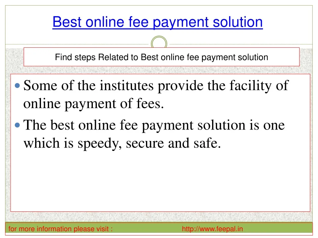 best online fee payment solution