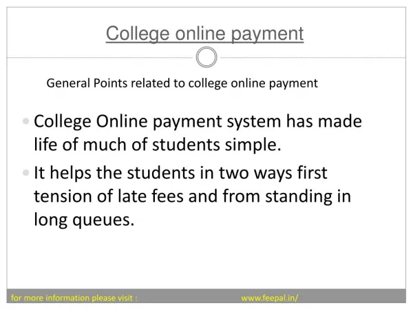 Useful Information about college online payment