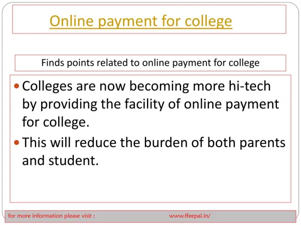 Fundamental of online payment for college