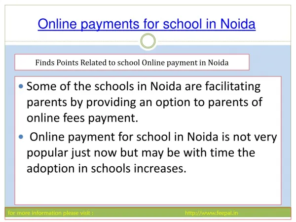 Basic instruction of online payment for school in noida