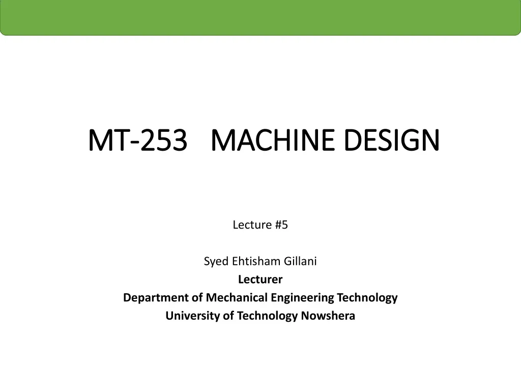 mt 253 machine design