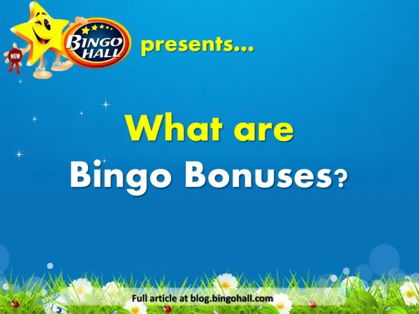 What are bingo bonuses