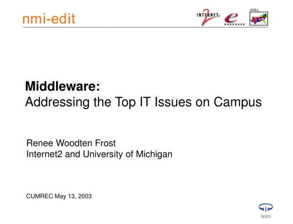 Middleware: Addressing the Top IT Issues on Campus