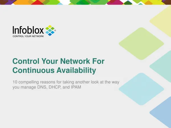 Control Your Network for Continuous Availability | Infoblox