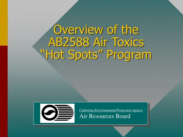 Overview of the AB2588 Air Toxics “Hot Spots” Program