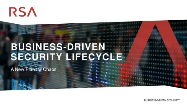 Business-driven security lifecycle