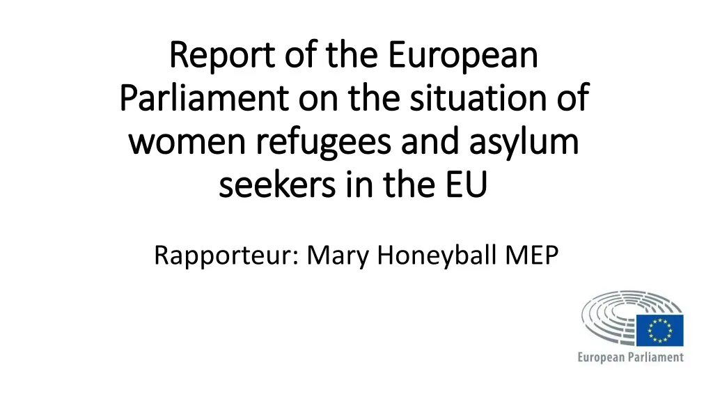 report of the european parliament on the situation of women refugees and asylum seekers in the eu