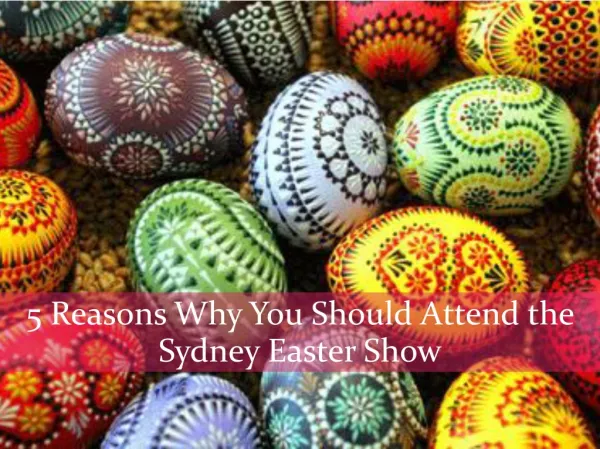 5 Reasons Why You Should Attend the Sydney Easter Show