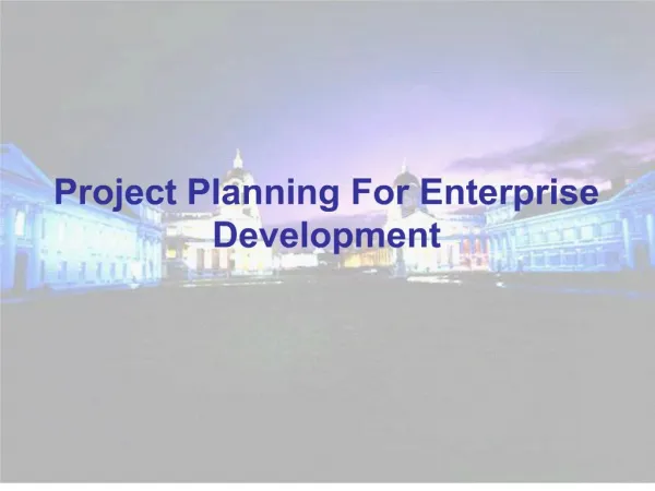 project planning for enterprise development
