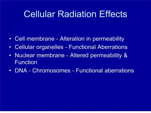 cellular radiation effects