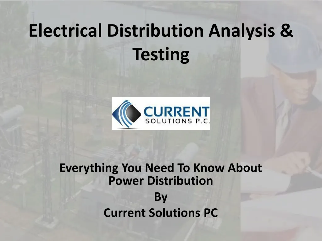 electrical distribution analysis testing