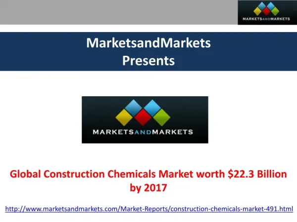 Global Construction Chemicals Market Analysis by MarketsandM