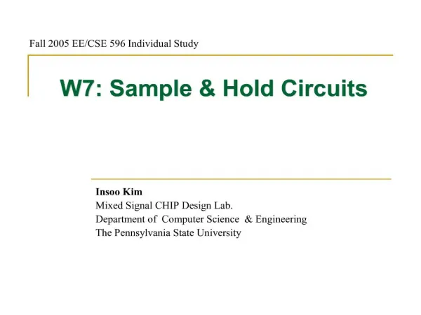 w7: sample hold circuits